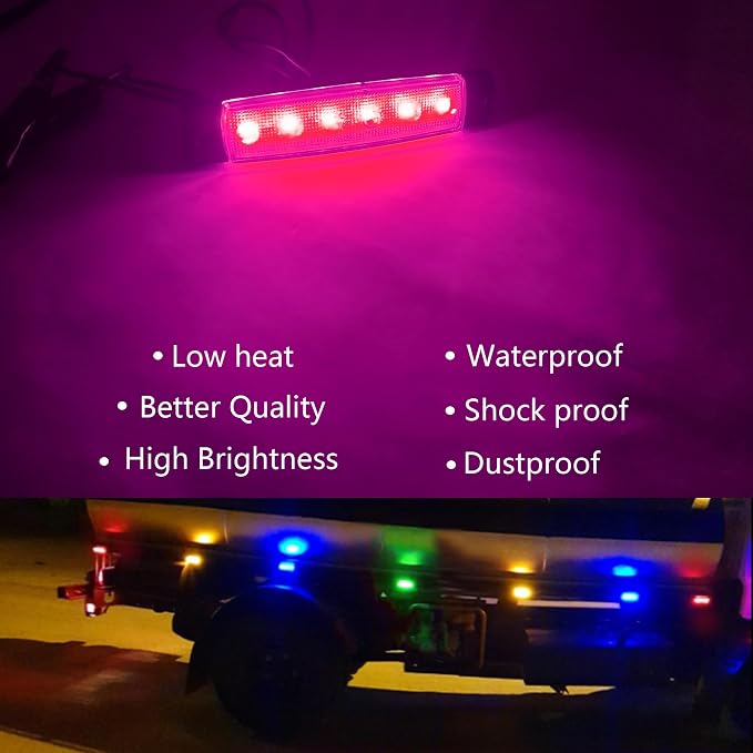 10 Pcs Purple LED Rock Strip Lights,Wheel Well Underglow Lighting Kits,Car Rock Lights Exterior Side Marker Lights for Wrangler Truck Golf Cart RV RV SUV Offroad