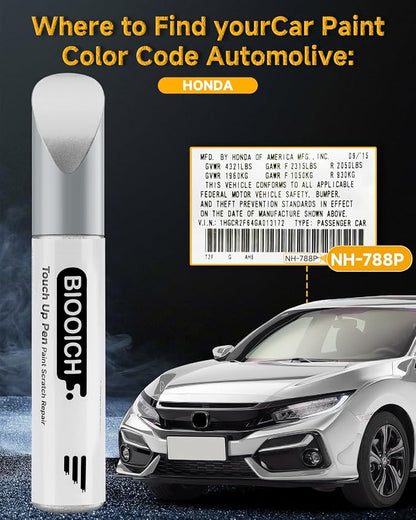 Touch Up Paint Pen Exact Color Match Car Chip and Scratch Repair (for Honda, White Orchid Pearl(NH-788P))