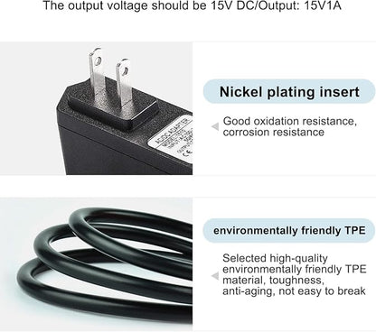 DC 15V 1A Car Jump Starter Power Cord Charger for Peak 450A 500A 600A 800A 1000A Auto Battery Booster AC Adapter, Compatible with Beatit, Schumacher, Tacklife, Gooloo, DBPower DJS50 Jump Starters