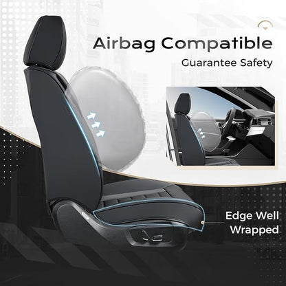 Coverado Car Seat Covers, Front Covers for Cars, Car Seat Cover Front Seats, Automotive Seat Cover, Waterproof, Leather Car Seat Cushion, Universal Interior Covers Seat Protectors for Most Cars