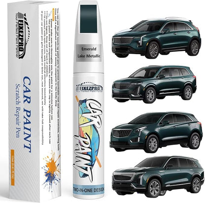 Emerald Lake Metallic(G6I/WA616D) Touch Up Paint for Cadillac, Exact Color Match Car Paint Scratch Repair Remover Pen Kit Fix Vehicle Chips and Automotive Nicks Scuff