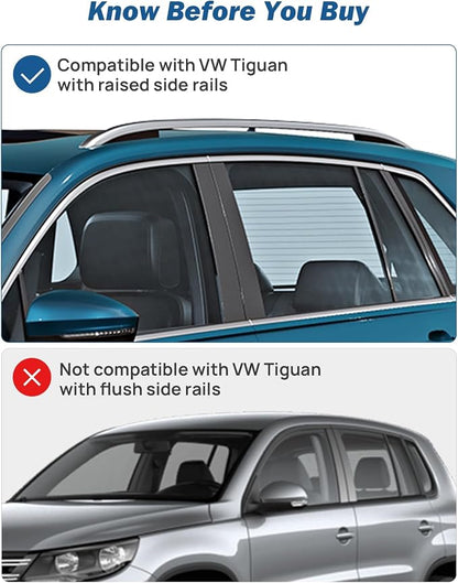JOYTUTUS Lockable Roof Rack Cross Bars Compatible with Volkswagen VW Tiguan 2018-2026(Not for Limited) Taos 2022-2026, Heavy Duty Aluminum Anti-Theft Roof Rails Crossbars Luggage Racks