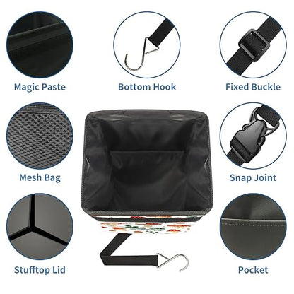 Car Trash Can – Multi-Purpose, Lightweight and Portable with Durable Water-Resistant Coating, No Installation Required, Practical and Ample Capacity, Variety of Colors.Mushroom