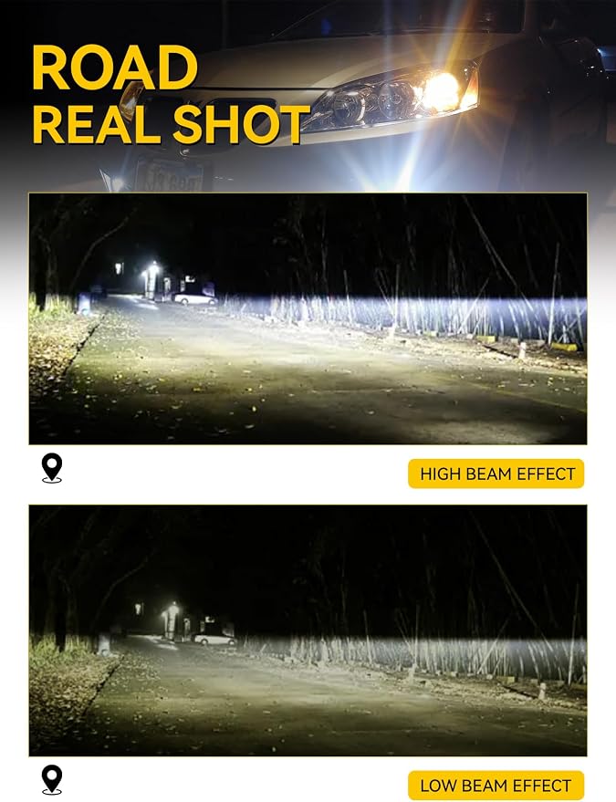 Motorcycle Driving Lights Yellow White Dual Color 8-85V 40W LED Fog Lights Waterproof Spotlight Auxiliary Lights for Motorcycle ATV UTV SUV Truck Boat Tractor Universal 2 Pack