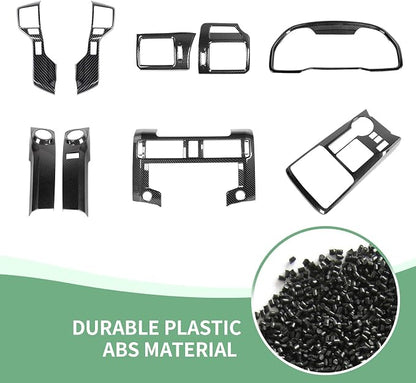 RAZPOY for 4Runner Interior Carbon Fiber Trim, 9PCS Center Console Dash Board Trim & Steering Wheel Trim & Navigation Panel Trim & Gear Shift Panel Trim Compatible with Toyota 4Runner 2020 2022 2023