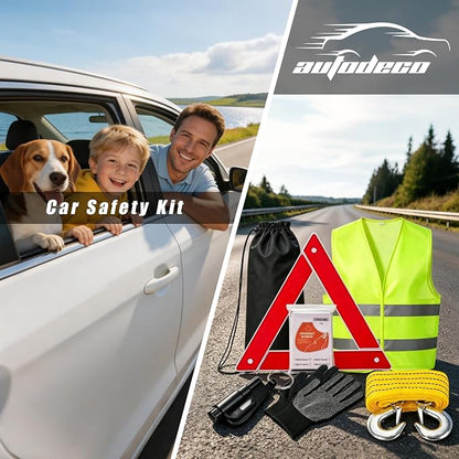 Car Roadside Emergency Kit Automotive Car Safety Kits for Vehicles Woman Man Teen Black