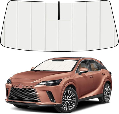 Windshield Sun Shade for Le-xus RX 2023-2025 2026, Front Window Visor Accessories, Folding Design Blocks Heat & UV Rays Maintain Cool Interior and Save Space