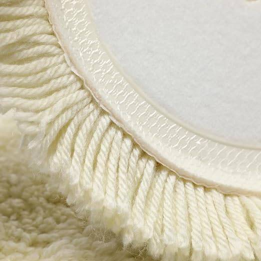 2 Pack 8" 100% Wool Buffing Pad for Compound Cutting & Polishing (2PCS 8" Single Wool Buffing Pad)