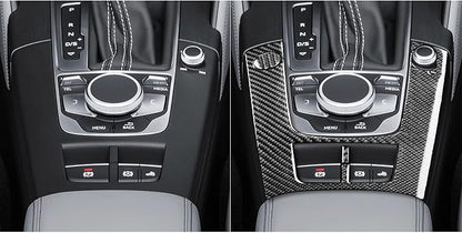 Real Premium Carbon Fiber Sticker Compatible with Audi A3 S3 RS3 8V 2013 2014 2015 2016 2017 2018 2019 Car Center Console Gear Shift Panel Control Frame Decor Auto Interior Accessories Decal Black