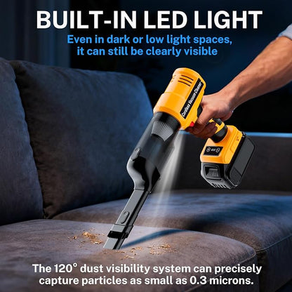 YEX-BUR Cordless Handheld Vacuum for Dewalt 20V Battery(Tool Only), 240W Powerful Car Vacuum with Brushless Motor, 3-Speed, 5 Filters, Portable Vacuum Cleaner for Home Office Car Pet