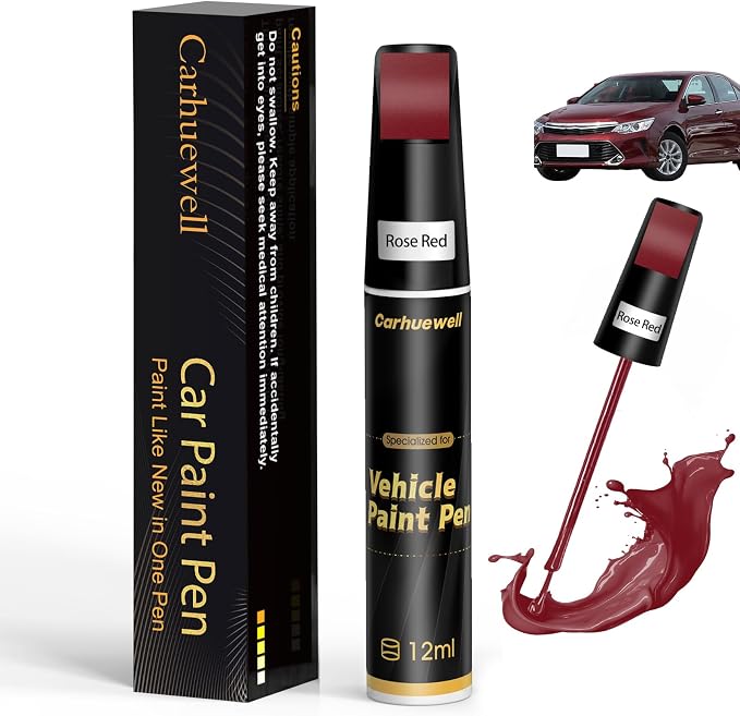 Red Touch Up Paint for Cars, Auto Car Paint Touch Up Paint Pen for Deep Scratches, Car Scratch Repair Pen, Quick and Easy Solution to Repair Minor Automotive Scratches (Rose Red)