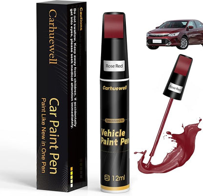 Red Touch Up Paint for Cars, Auto Car Paint Touch Up Paint Pen for Deep Scratches, Car Scratch Repair Pen, Quick and Easy Solution to Repair Minor Automotive Scratches (Rose Red)
