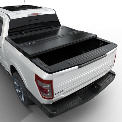 Toptiny Low Profile Flip Up Truck Bed Tonneau Cover Fits 2004-2014 Ford F-150 5'5" Bed (66")