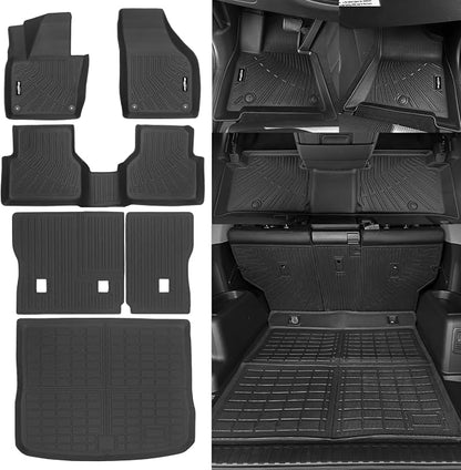 Floor Mats for Volkswagen VW Tiguan 2009-2017, Trunk Mat and Backrest Mat All Weather TPE Protector for Volkswagen VW Tiguan Accessories