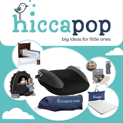 Hiccapop UberBoost Inflatable Backless Booster Seat for Kids, Portable Travel Car Seat | Classic Graphite Black