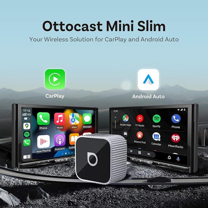 OTTOCAST Mini Slim 3.0 2026 Upgrade Wireless CarPlay & Android Auto Adapter | Plug & Play, Fast Auto-Reconnect, Dual-Band 5Ghz,Remember Two Phones