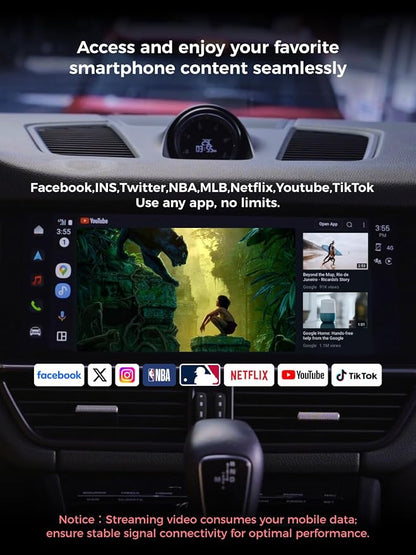 Android Auto Wireless Adapter Compatible with Samsung DeX,Wireless Android Auto Adapter Support YouTube, Netflix,Car Streaming Device,DeX Station, Desktop Experience for Car (Bright White)