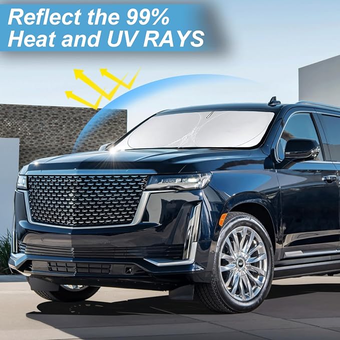 for Cadillac Escalade SRX XT5 XT6 STS DTS XT4 DeVille 2017 2018-2022 2023 2024 Windshield Sun Shade- Car Sunshades for Front Windows Shield Cover Custom Fit Cadillac SRX 2025 Accessories Sun Visor