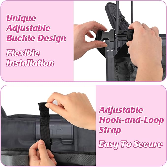 Adjustable Straps & Buckles Stroller Wagon Cargo Net Organizer, Wagon Accessories Compatible with WONDERFOLD W-Series Models, Large Capacity Mesh Cargo Storage Bag with Sorting Pockets for Keenz Wagon