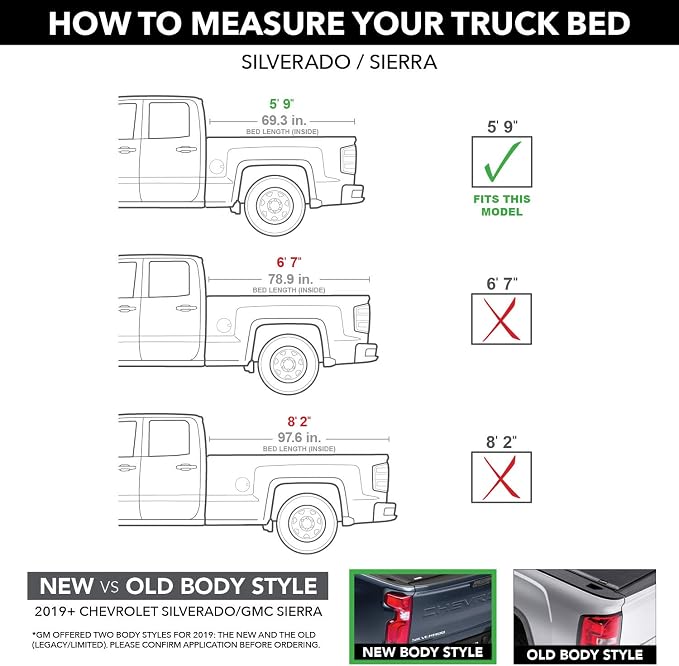 RealTruck BAK BAKFlip F1 Hard Folding Truck Bed Tonneau Cover | 772120 | Fits 2014-2018, 19 Ltd/Lgcy Chevy/GMC Silverado/Sierra Limited/Legacy, 2014 1500, 2015-19 All 5' 9" Bed (69.3")