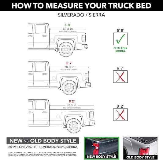 RealTruck BAK BAKFlip F1 Hard Folding Truck Bed Tonneau Cover | 772120 | Fits 2014-2018, 19 Ltd/Lgcy Chevy/GMC Silverado/Sierra Limited/Legacy, 2014 1500, 2015-19 All 5' 9" Bed (69.3")