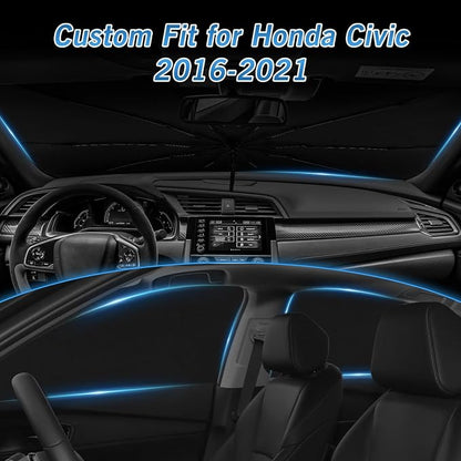 KUST Windshield Sun Shade Umbrella for Honda Civic EXL 2016 2017 2018 2019 2020 2021 Rear Window Shades 100% UV Protection and Blackout Privacy 5PCS Car Window Covers Accessories
