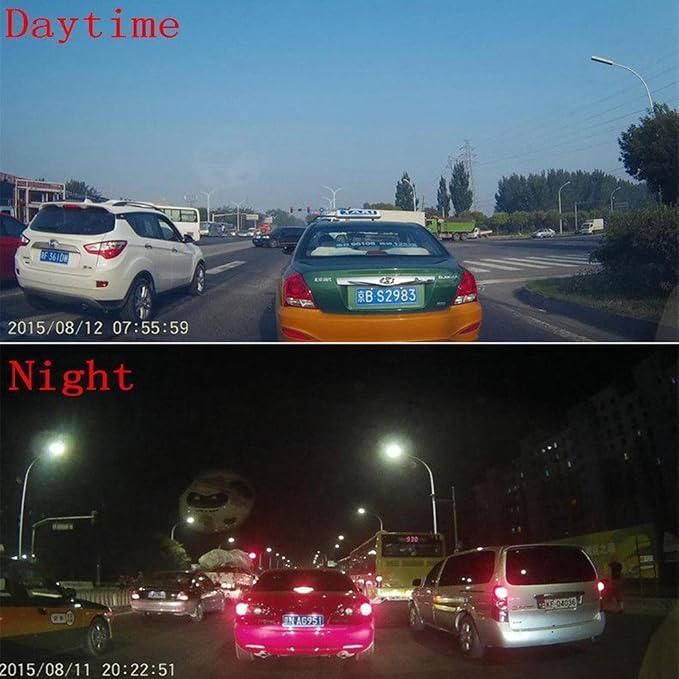 Car DVR Rear View Mirror Video Recroder 4.3" inch Back Up Car Camera Dual Lens Cam Night Vision Front and Rear Backup Reverse Security for Car