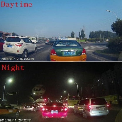 Car DVR Rear View Mirror Video Recroder 4.3" inch Back Up Car Camera Dual Lens Cam Night Vision Front and Rear Backup Reverse Security for Car