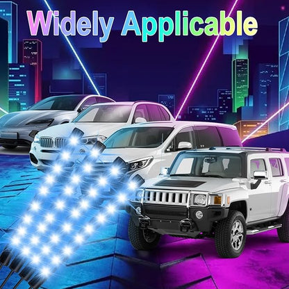 BFXM Car Interior Lights, 12V LED Strip Lights with Cigarette Lighter Adapter, Ambient Lighting Car Accessories, App & Remote Control Music Sync Color Change Lights for Truck Car- 2 Set