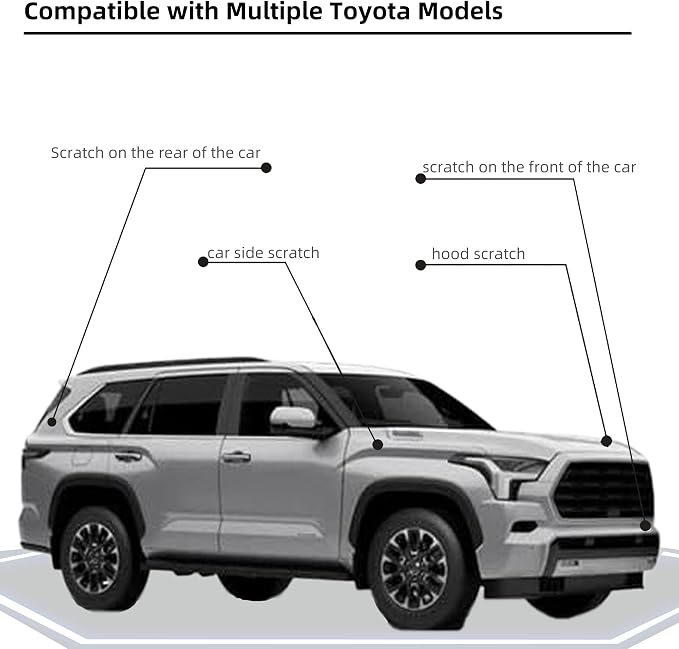 Silver Sky Metallic(1D6) Car Paint Touch Up Pen Compatible with Toyota, 2-In-1 Color Accurate Touch Up Car Scratch Repair Paint Exact Match Toyota Series Automotive Scratch Remover for Nicks&Chips Repair