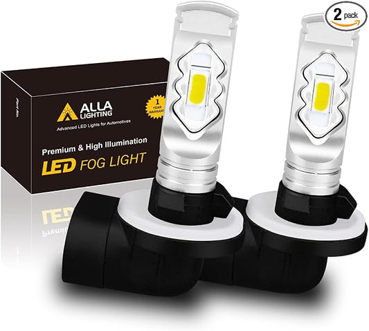 Alla Lighting 3800lm 886 898 881 LED Fog Light Bulbs Super Bright, 3000K Amber Yellow ETI 56-SMD 889 894 H27 Replacement (Off-road used only)