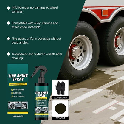 Wheel Shine for Car Tires | Long Lasting 100ml Maintenance Tool - Auto Tire Shine Cleaner - for Sedan Truck RV Motorcycle Scooter ATV, Detailing Shop Home Garage