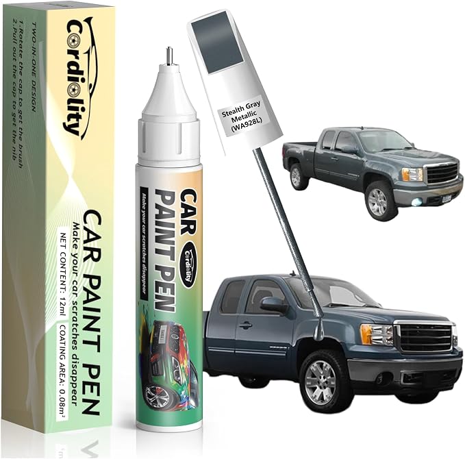 Stealth Gray Metallic(WA928L) Touch Up Paint Pen for GMC,Car Paint Scratch Repair Pen Quick and Easy Fix Auto Paint Scratch
