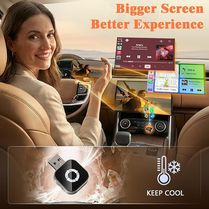4 in 1 Wireless CarPlay Adapter with Screen Mirroring – Supports Apple CarPlay & Android Auto & AirPlay & MirrorLink, 2026 Upgraded screen mirroring dongle for car, USB-A/USB-C Connection, Plug & Play