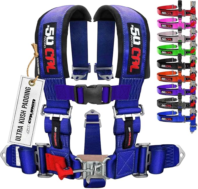 1pc Blue 5 Point Harness for Bucket Seat, Latch Release, 9 Color Options, Racing Harness 5 point, Race Car, UTV, RZR [6003]