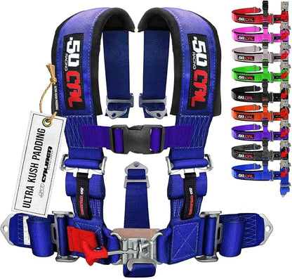 1pc Blue 5 Point Harness for Bucket Seat, Latch Release, 9 Color Options, Racing Harness 5 point, Race Car, UTV, RZR [6003]