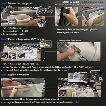 80995 Door Panel Armrest Repair Fit for Chevy Silverado Suburban Tahoe Avalanche | Fit for GMC Sierra Yukon 2010-2014 | Fits Door Panel with Release Handle Above Armrest | Front Left Driver Side | Tan