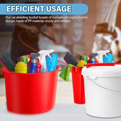 2 Pcs Car Detailing Bucket Organizer 10.2 x 7.8 x 5.5 Inch Car Washing Bucket Caddy Portable Multipurpose Hanging Organizer for Accessories Tool Home Garden Camping (Red)