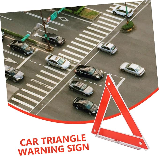 Warning Triangle Kit for Roadside Safety High Visibility Reflective Emergency Triangle Sign with Durable Base for Vehicles and Trucks Essential Traffic Safety Tool