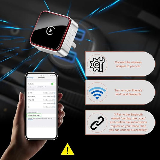 Wireless CarPlay Adapter Compatible with Apple CarPlay 2026 Upgraded Mini Design,USB/USB-C Plug and Play,Stable Low-Latency Connection for iPhone & Android