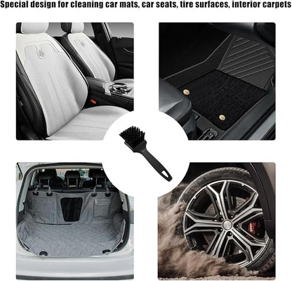 Car Carpet Cleaning Brush, 8.5-Inch Tire Cleaner Scrub Brushes with Stiff Bristles, Wheel Hub Scrub Brush Exterior Washing Supplies for Sedan SUV Truck, Car Accessories (Black)