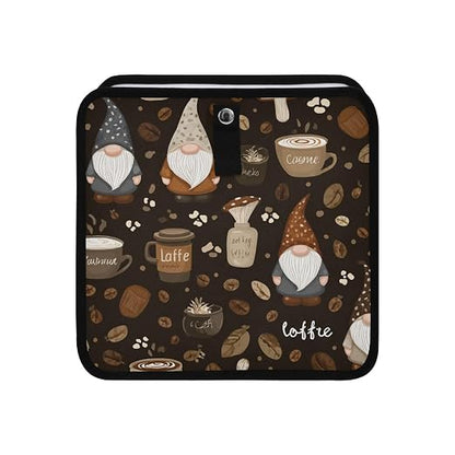 Car Trash Can Organizer Bin with Adjustable Strap for Back Front Seat Console Waterproof Leakproof Collapsible Portable 11 Inch Brown Gnomes Coffee Beans Cups