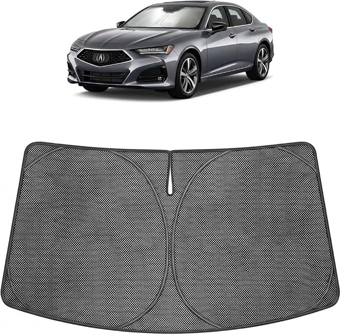 Proadsy Windshield Sun Shade Custom Fit Acura TLX 2021-2026 Ice Crystal Black Front Window Sunshade UV and Heat Blocker Foldable Visor Keeps Car Cooler for Summer Parking and Daily Use
