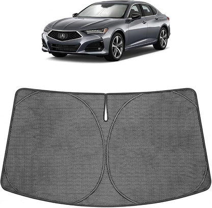 Proadsy Windshield Sun Shade Custom Fit Acura TLX 2021-2026 Ice Crystal Black Front Window Sunshade UV and Heat Blocker Foldable Visor Keeps Car Cooler for Summer Parking and Daily Use