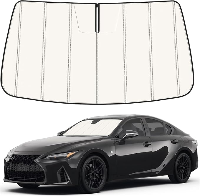Windshield Sun Shade for Le-xus is 2021-2025 2026, Front Window Visor Accessories, Folding Design Blocks Heat & UV Rays Maintain Cool Interior and Save Space