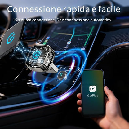Wireless Carplay Adapter, Suitable for Vehicles Equipped with Cabled CarPlay, Plug and Play Feature enables Fast and Stable CarPlay Wireless Connection, Suitable for 800+ Vehicles (Grey)