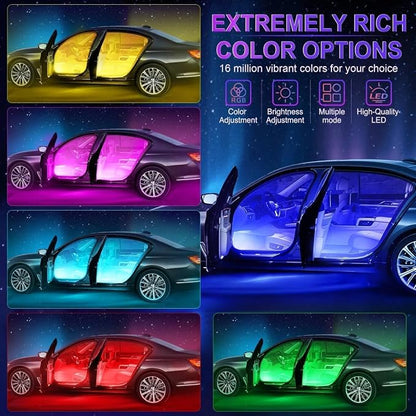 2 Pack Car LED Lights Interior, Ambient Lighting Car with Smart APP Control, Multicolor Interior LED Lights with Music Mode for Truck Jeep SUV, DC 12V