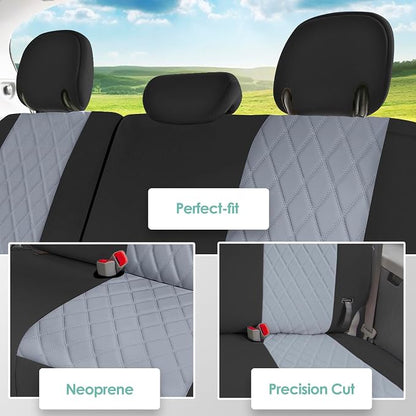 FH Group Custom Fit Car Seat Covers Specifically Made for 2011-2020 Toyota Sienna 7-8 Seater with Ultraflex Neoprene Water Resistant Automotive Seat Covers - 3rd Row Gray