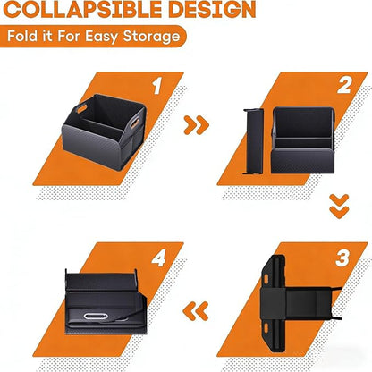 Car Trunk Organizer and Car Storage,Collapsible Multi-Compartment Car Organizers, Waterproof Foldable Luggage Bag with 4 Pockets，Suitable for Any Car