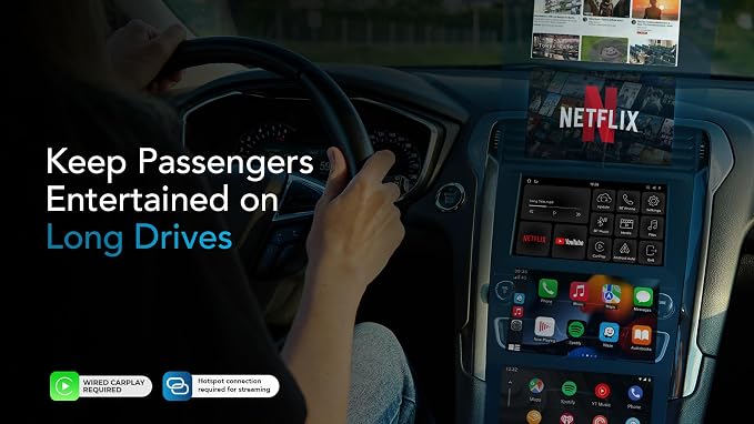 AUTOSKY LITE Box S 2026 – Wireless Adapter for CarPlay & Android Auto – Powerful New Processor – Netflix & YouTube via Phone Hotspot – Stable, Easy Plug & Play